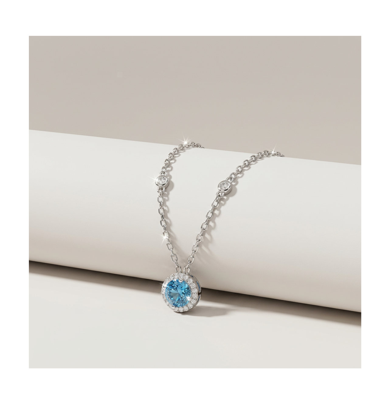 Aurora Azure Halo Necklace - BELLIVETTE
