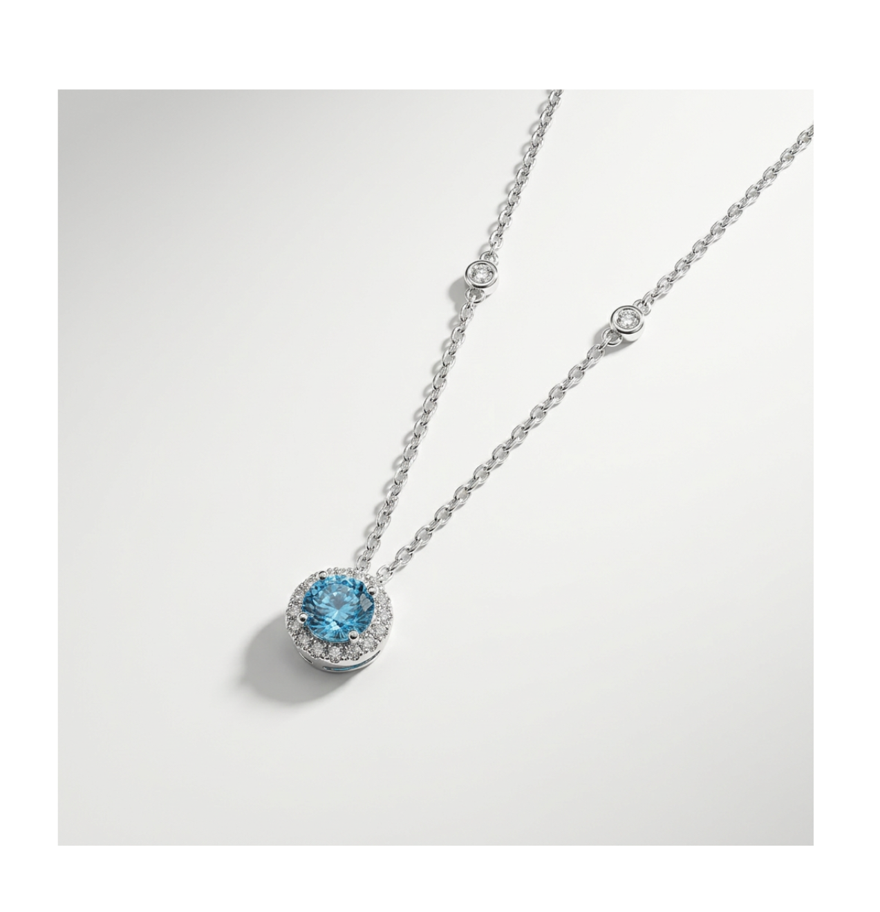 Aurora Azure Halo Necklace - BELLIVETTE