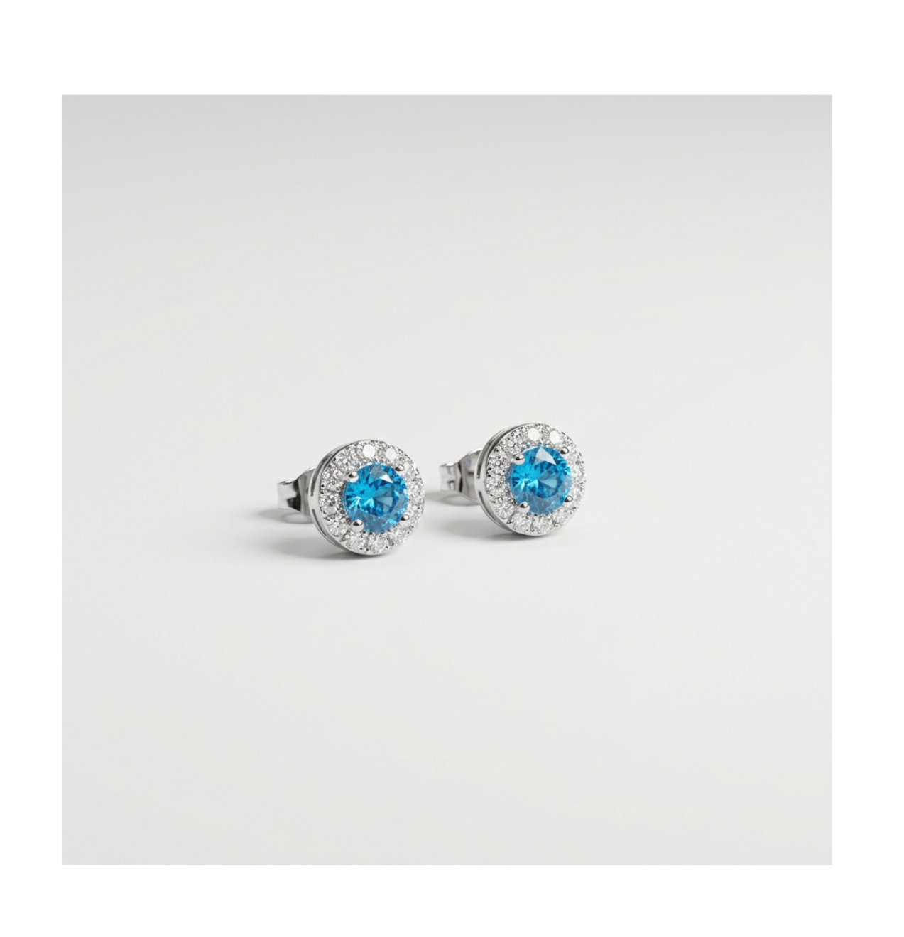 Aurora Azure Halo Stud Earrings - BELLIVETTE