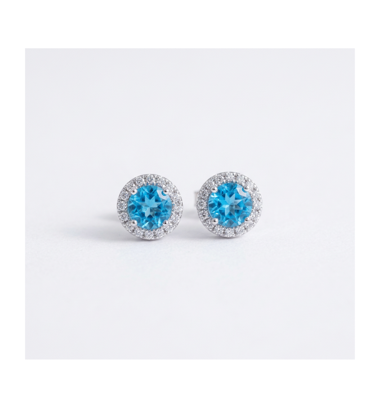 Aurora Azure Halo Stud Earrings - BELLIVETTE
