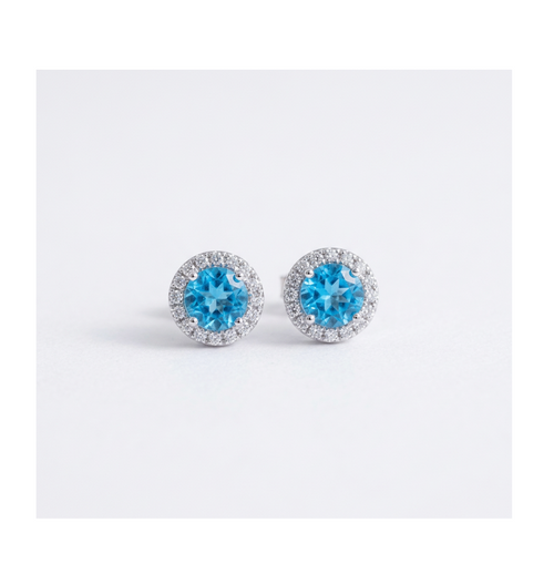 Aurora Azure Halo Stud Earrings - BELLIVETTE