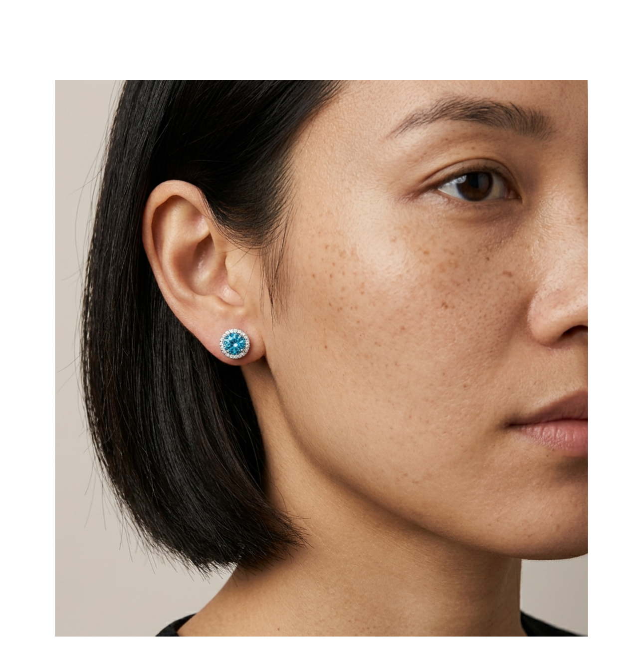 Aurora Azure Halo Stud Earrings - BELLIVETTE