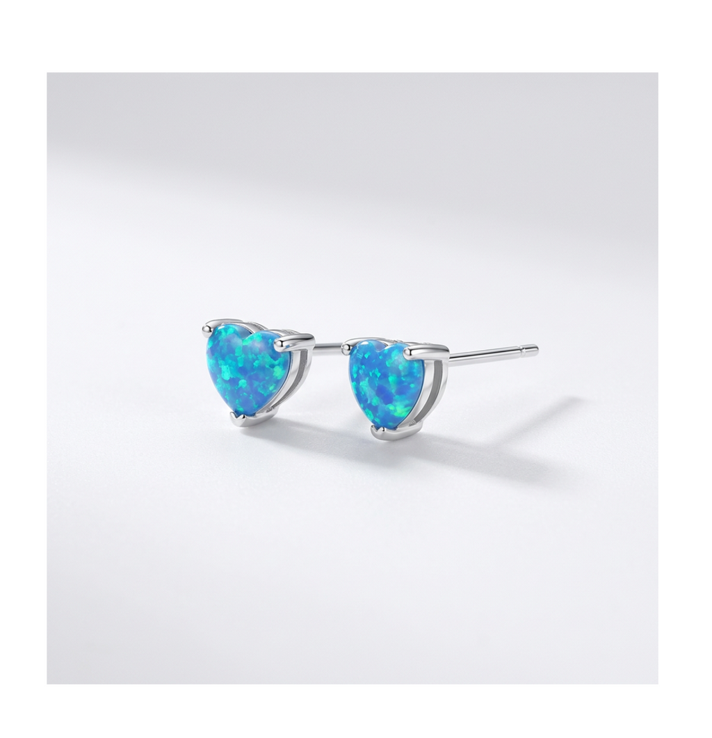 Aurora Ocean Heart Stud Earrings - BELLIVETTE