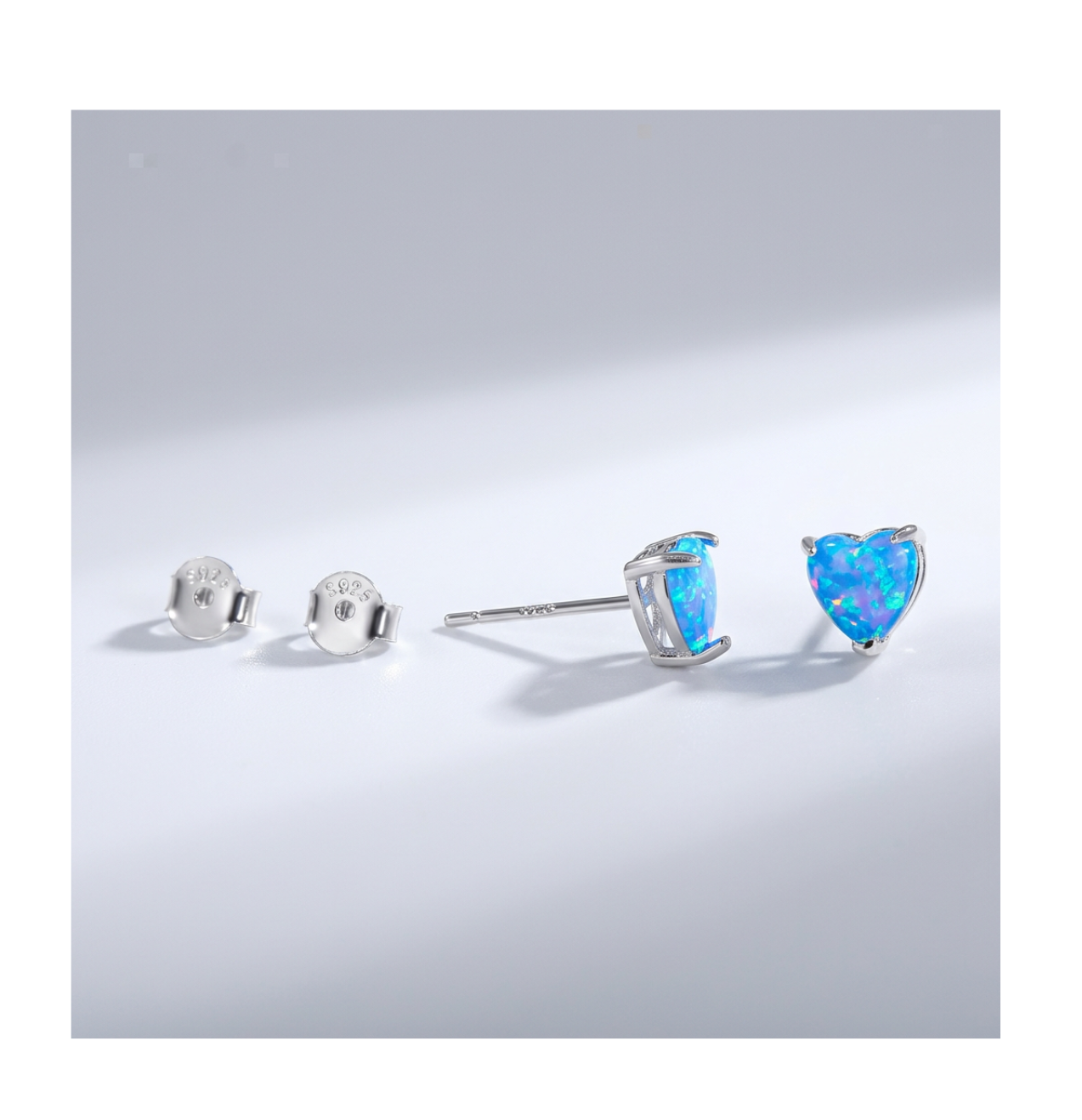 Aurora Ocean Heart Stud Earrings - BELLIVETTE