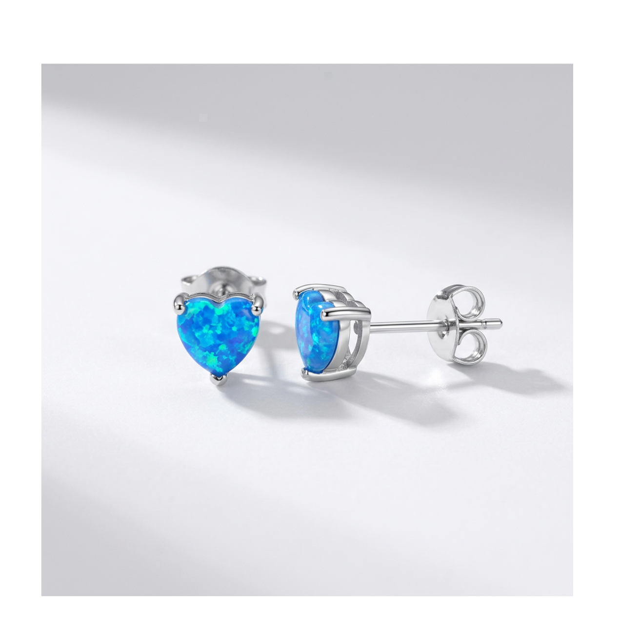 Aurora Ocean Heart Stud Earrings - BELLIVETTE