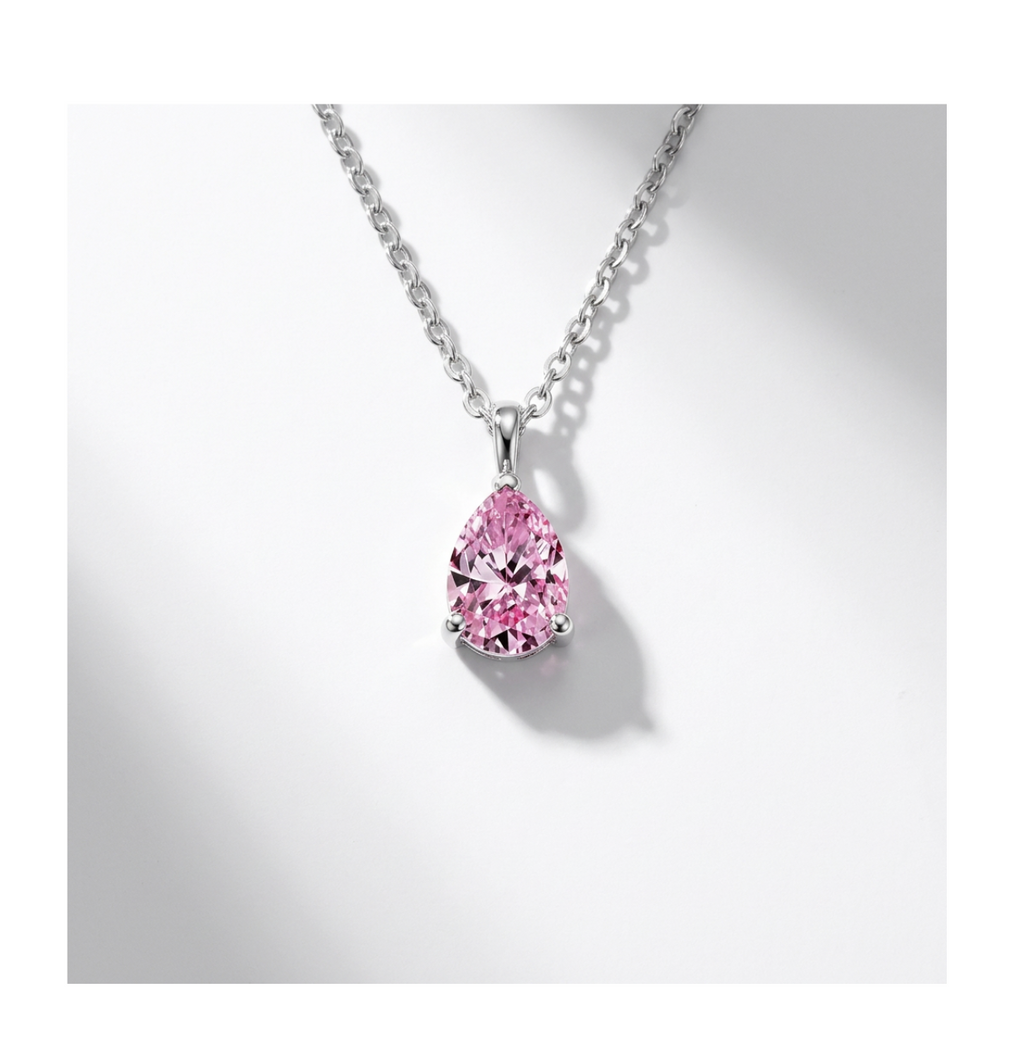 Aurora Rosé Drop Necklace - BELLIVETTE
