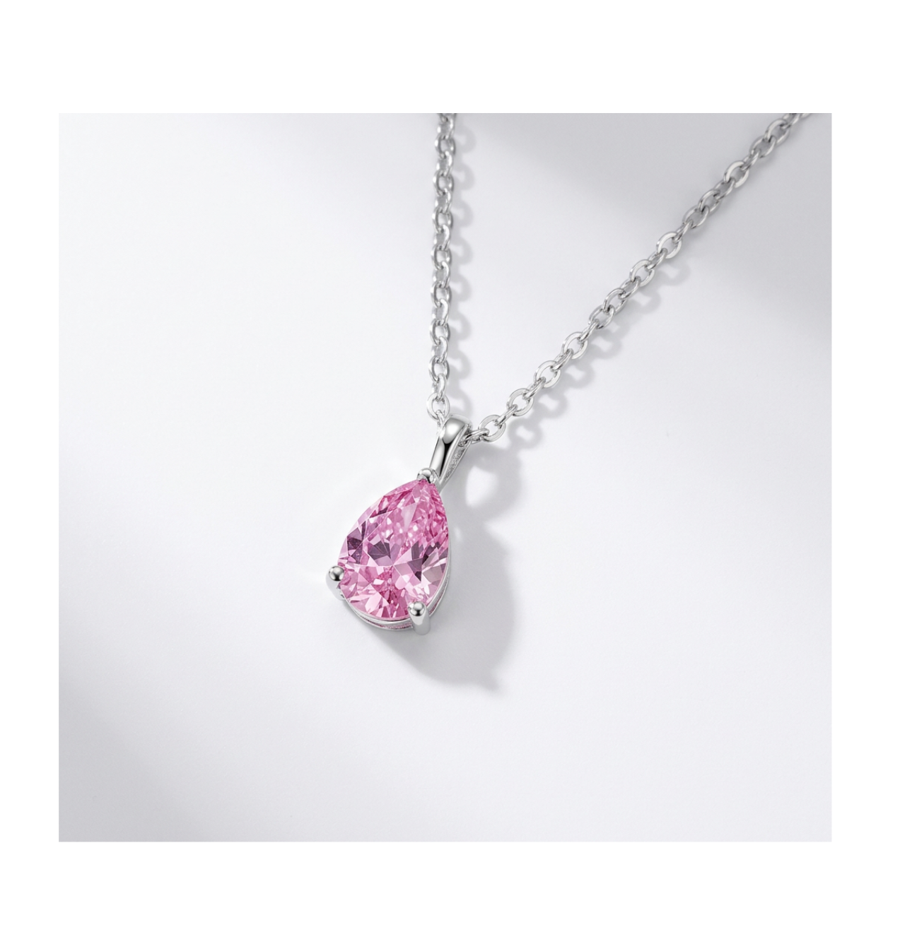 Aurora Rosé Drop Necklace - BELLIVETTE