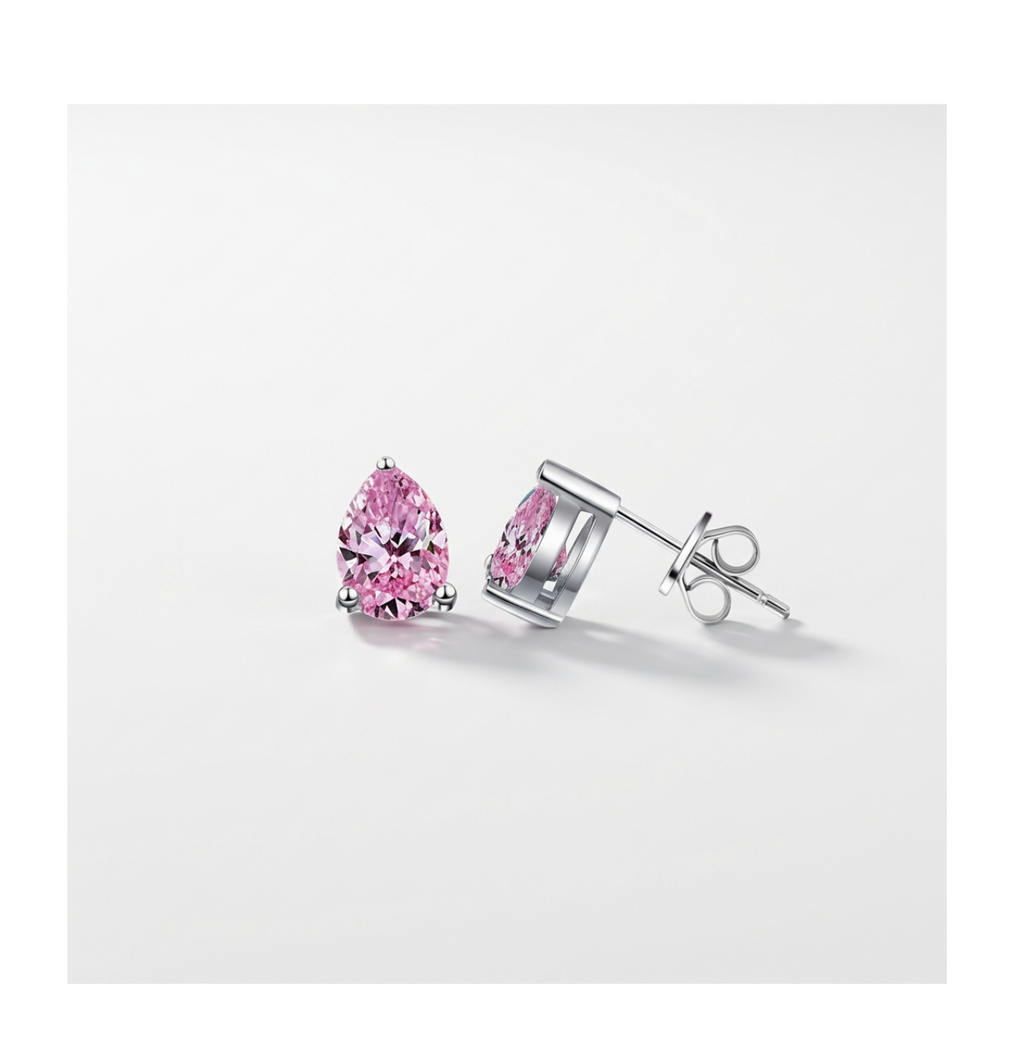 Aurora Rosé Drop Stud Earrings - BELLIVETTE