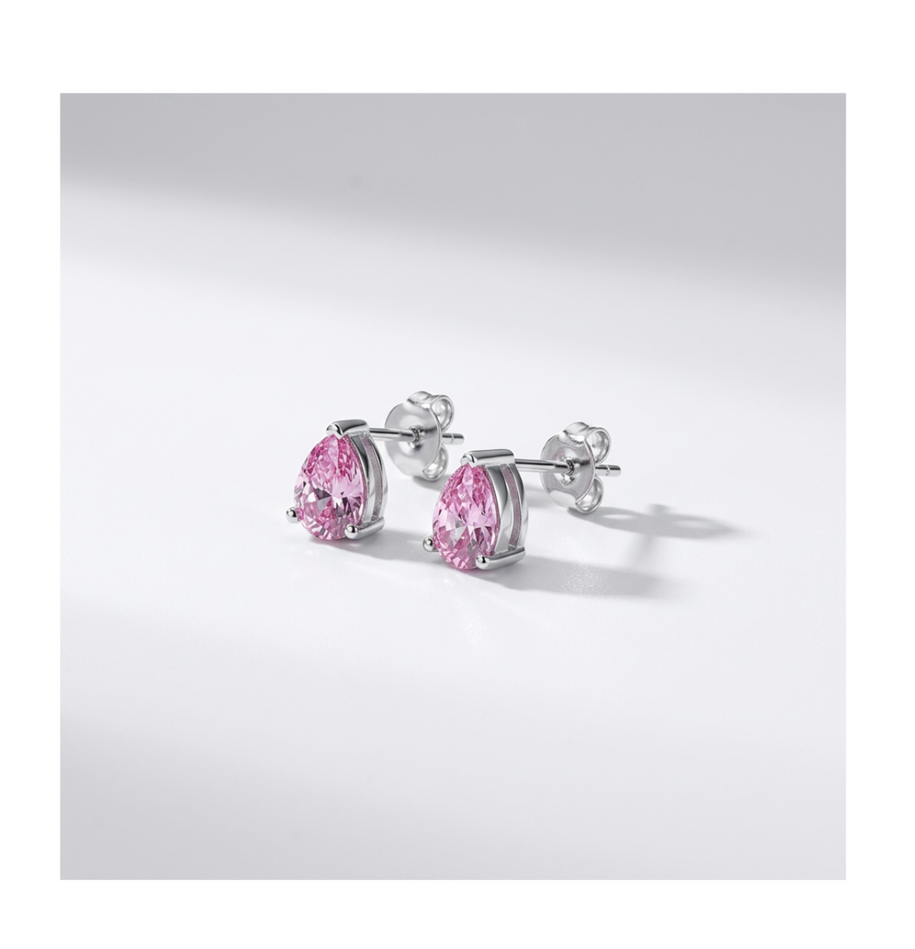 Aurora Rosé Drop Stud Earrings - BELLIVETTE