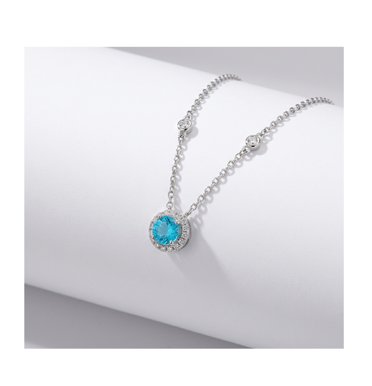 Aurora Azure Halo Necklace