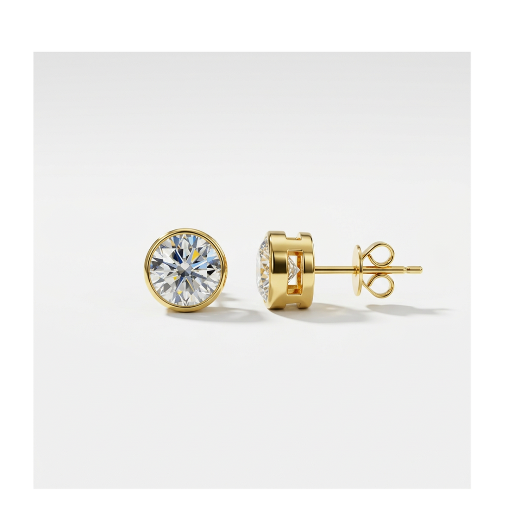 Celeste Gold Halo Stud Earrings - BELLIVETTE
