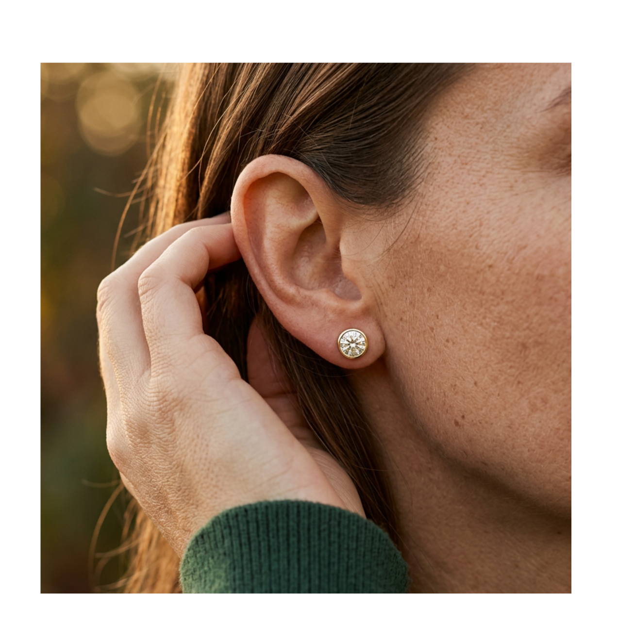 Celeste Gold Halo Stud Earrings - BELLIVETTE