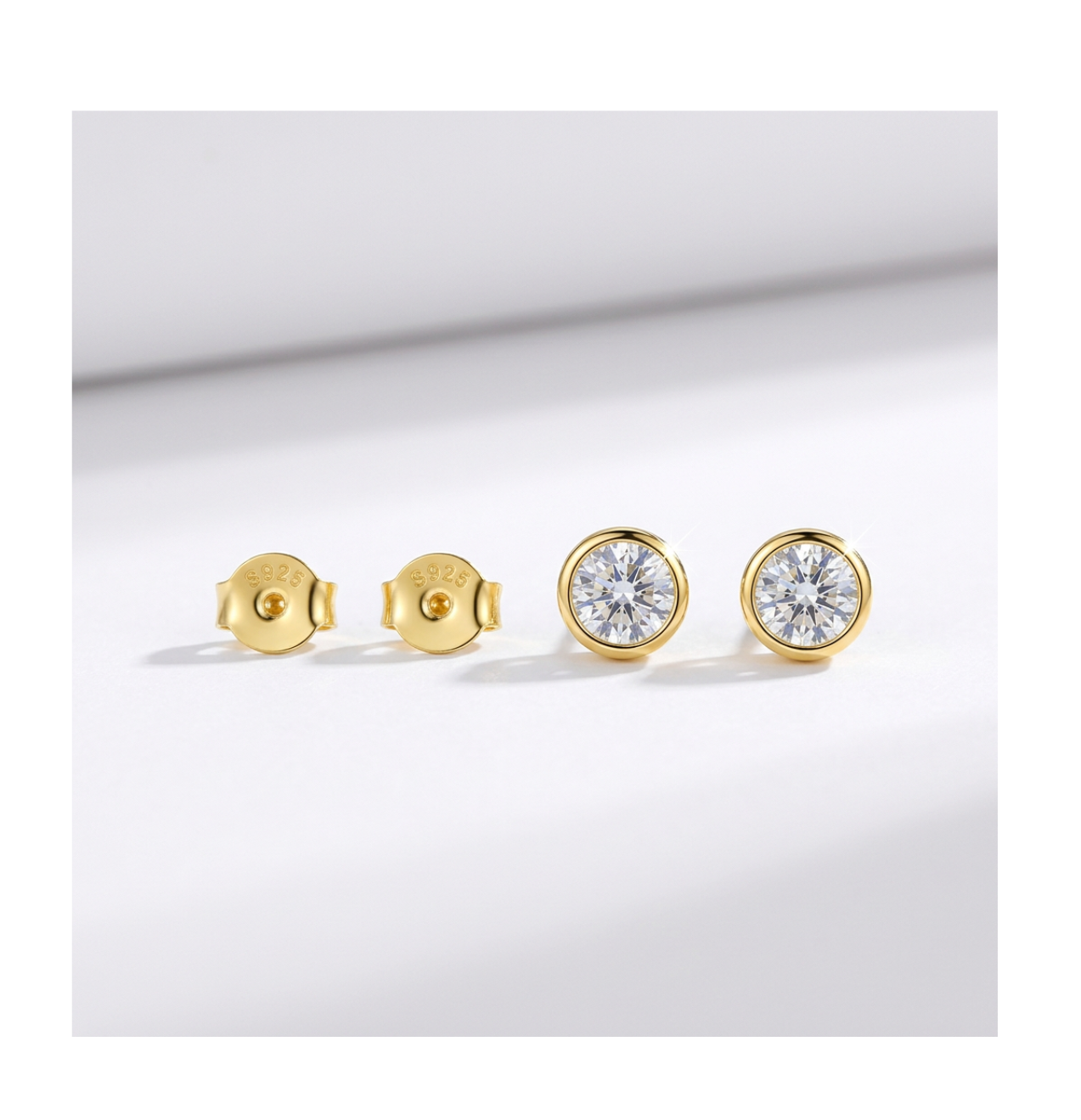 Celeste Gold Halo Stud Earrings - BELLIVETTE