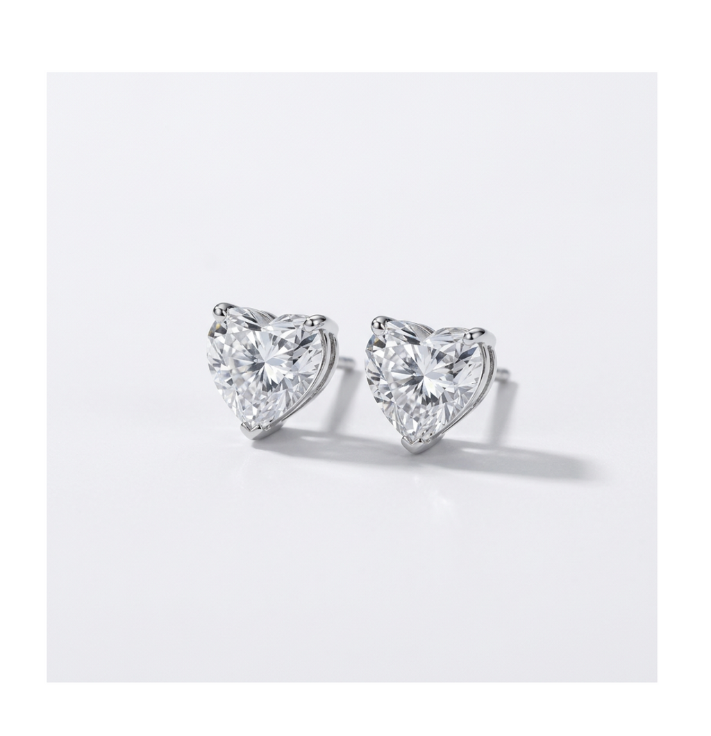 Celeste Heart Stud Earrings - BELLIVETTE