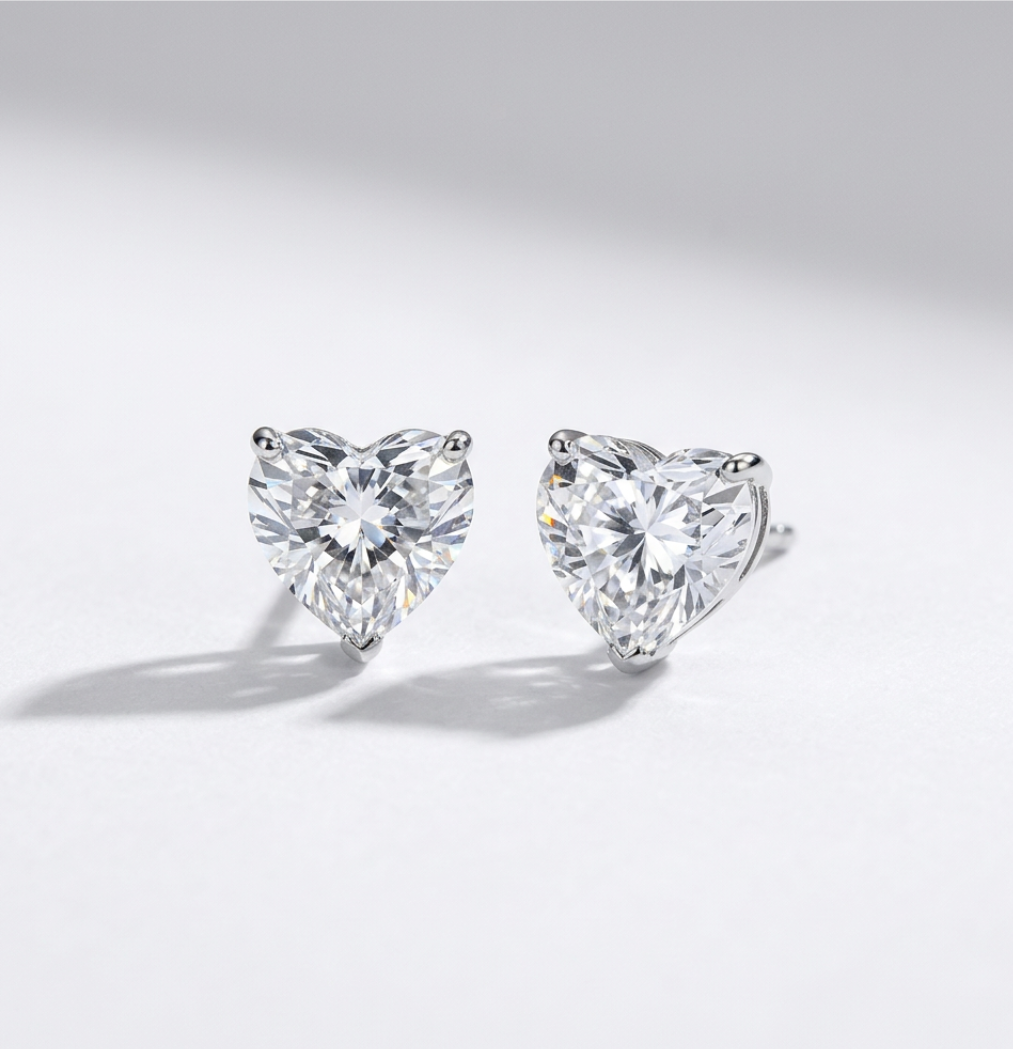 Celeste Heart Stud Earrings - BELLIVETTE
