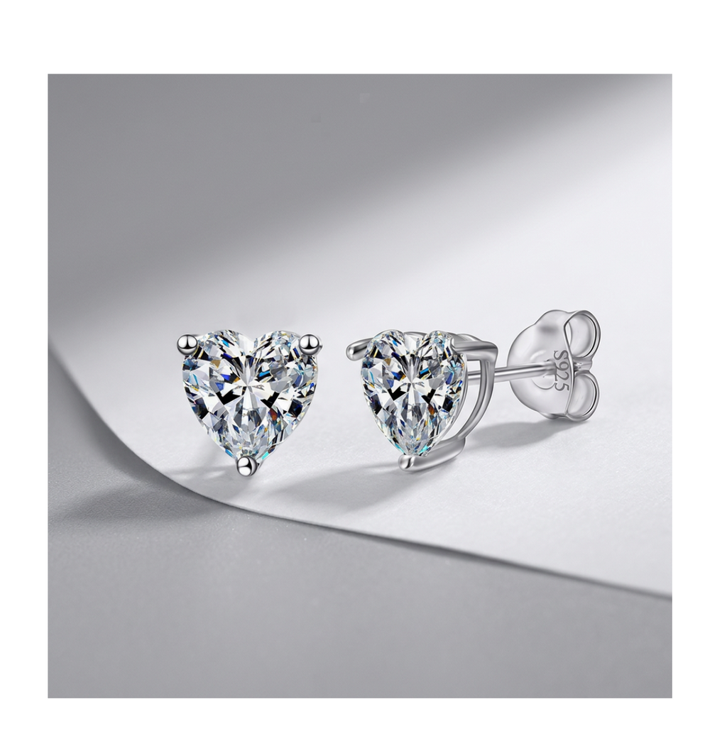 Celeste Heart Stud Earrings - BELLIVETTE