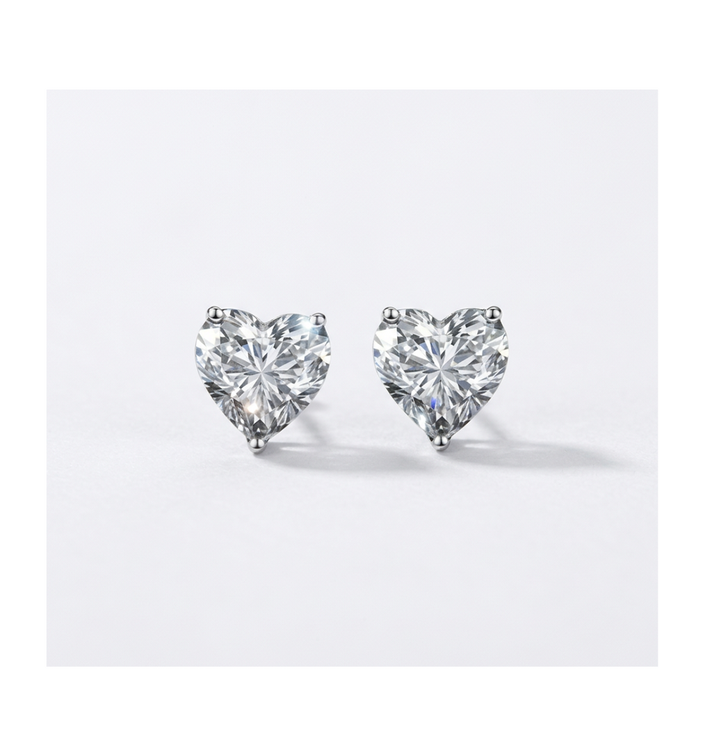 Celeste Heart Stud Earrings - BELLIVETTE