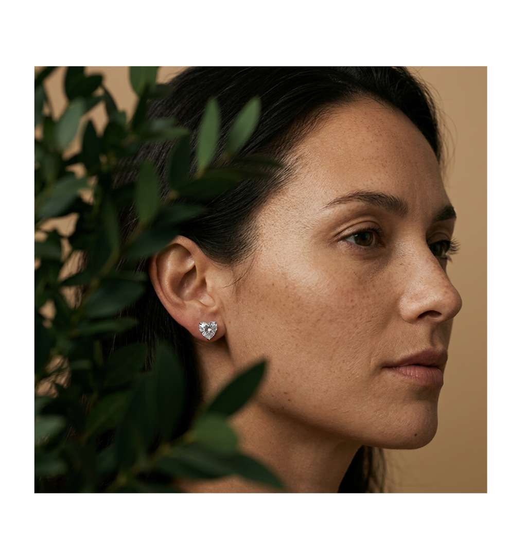 Celeste Heart Stud Earrings - BELLIVETTE