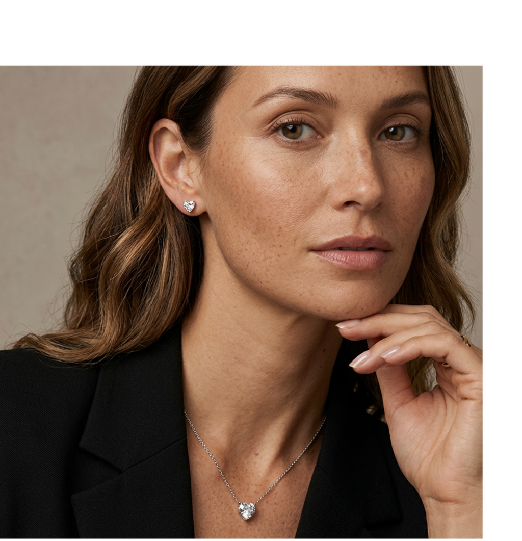 Celeste Heart Stud Earrings - BELLIVETTE