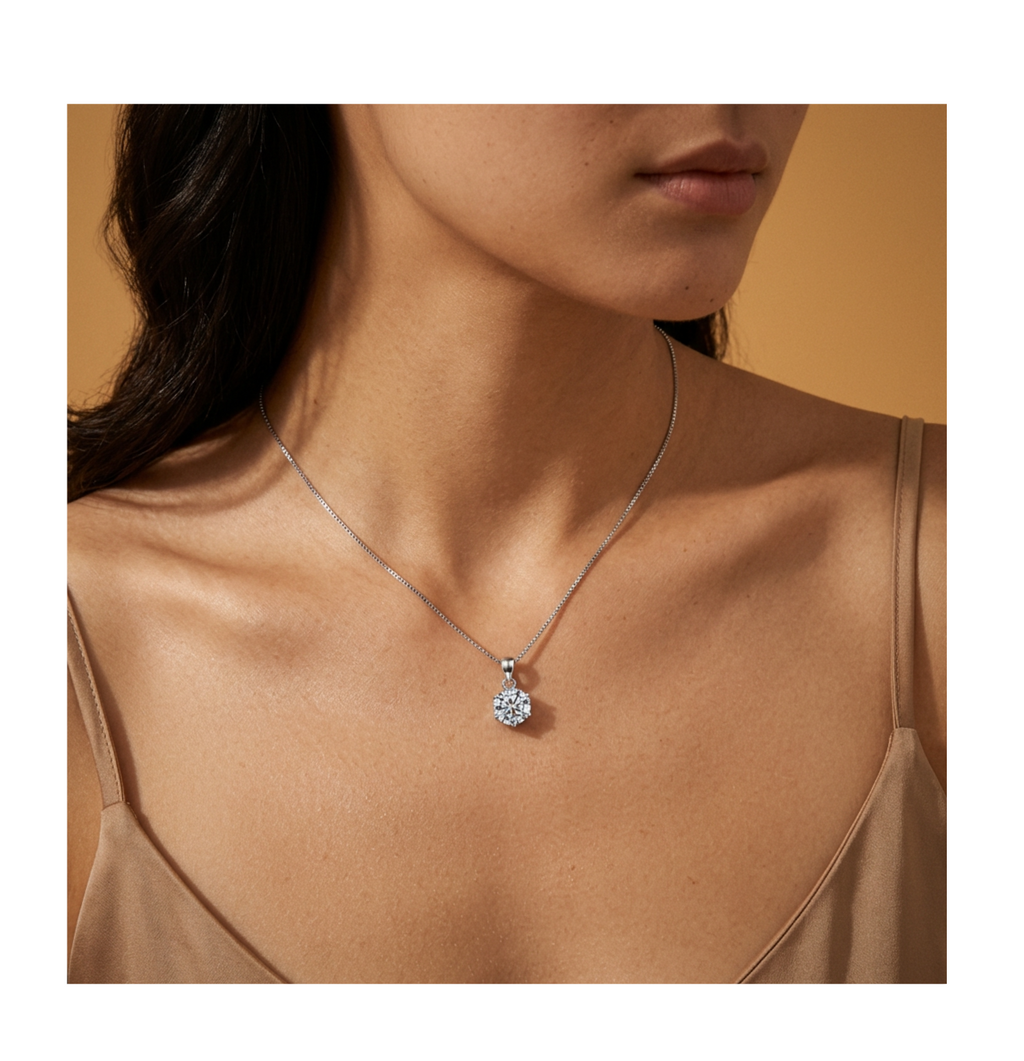 Celeste Solitaire Necklace - BELLIVETTE