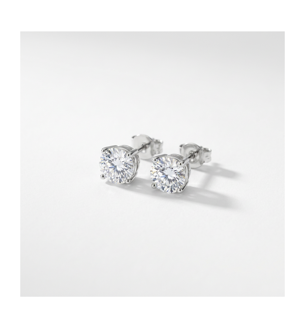 Celeste Solitaire Stud Earrings - BELLIVETTE