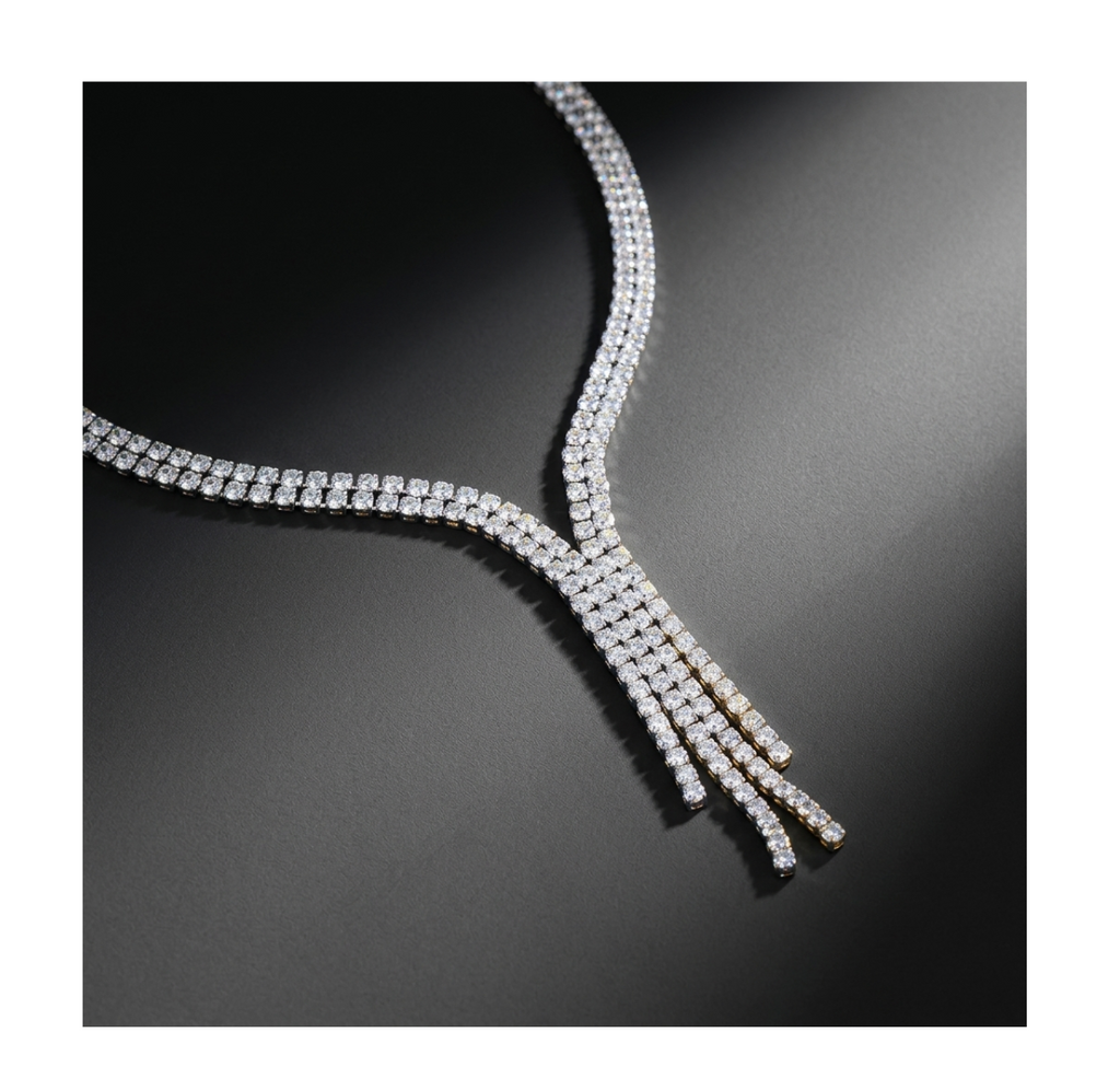 Crystal Tassel Statement Jewellery Set - BELLIVETTE