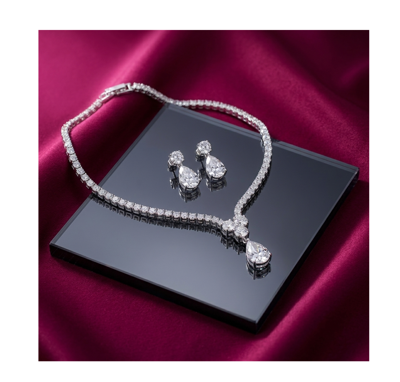 Teardrop Crystal Jewellery Set - BELLIVETTE