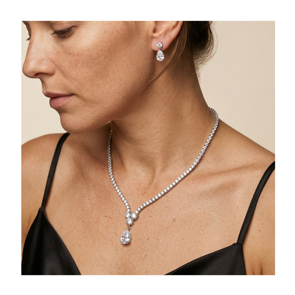 Teardrop Crystal Jewellery Set - BELLIVETTE