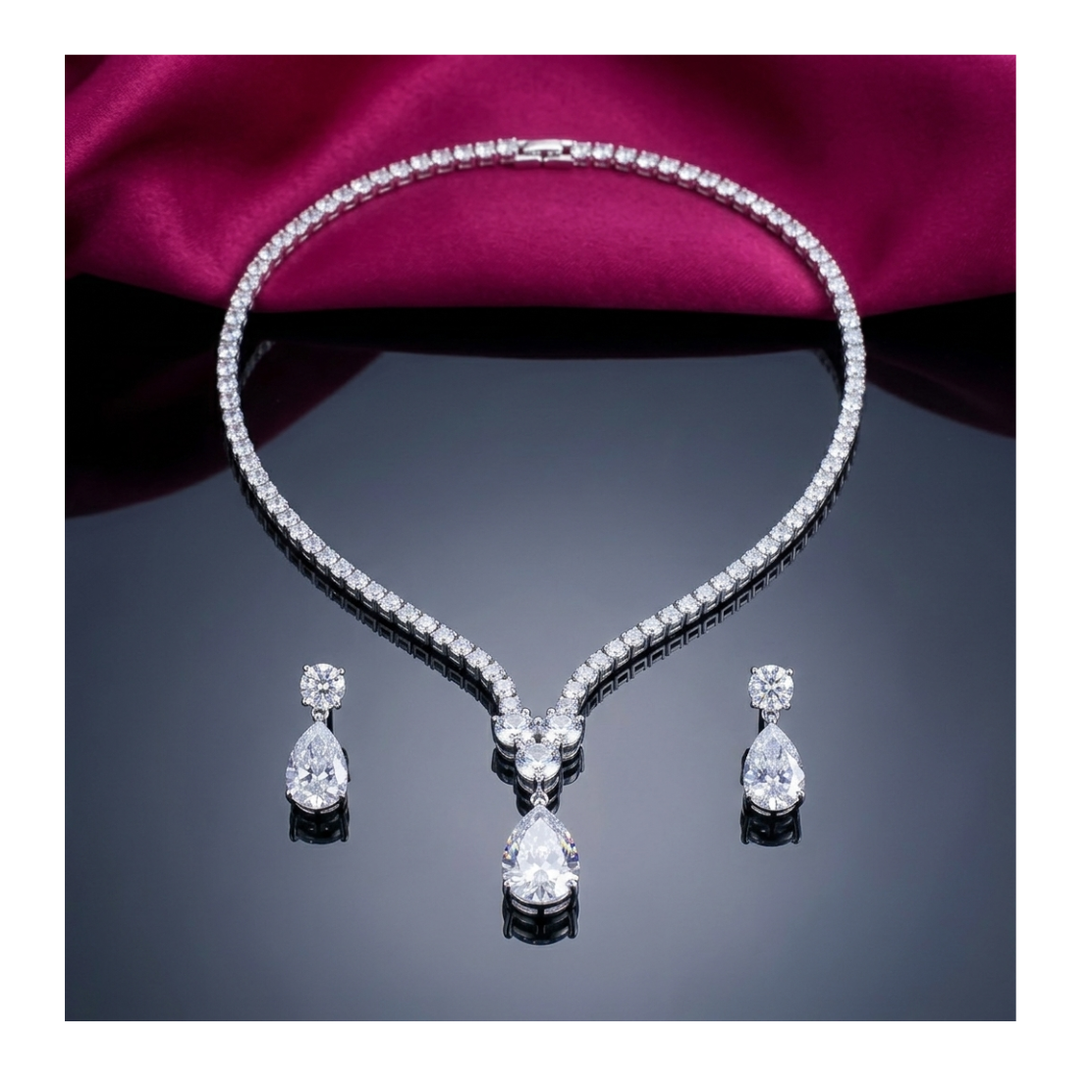 Teardrop Crystal Jewellery Set - BELLIVETTE