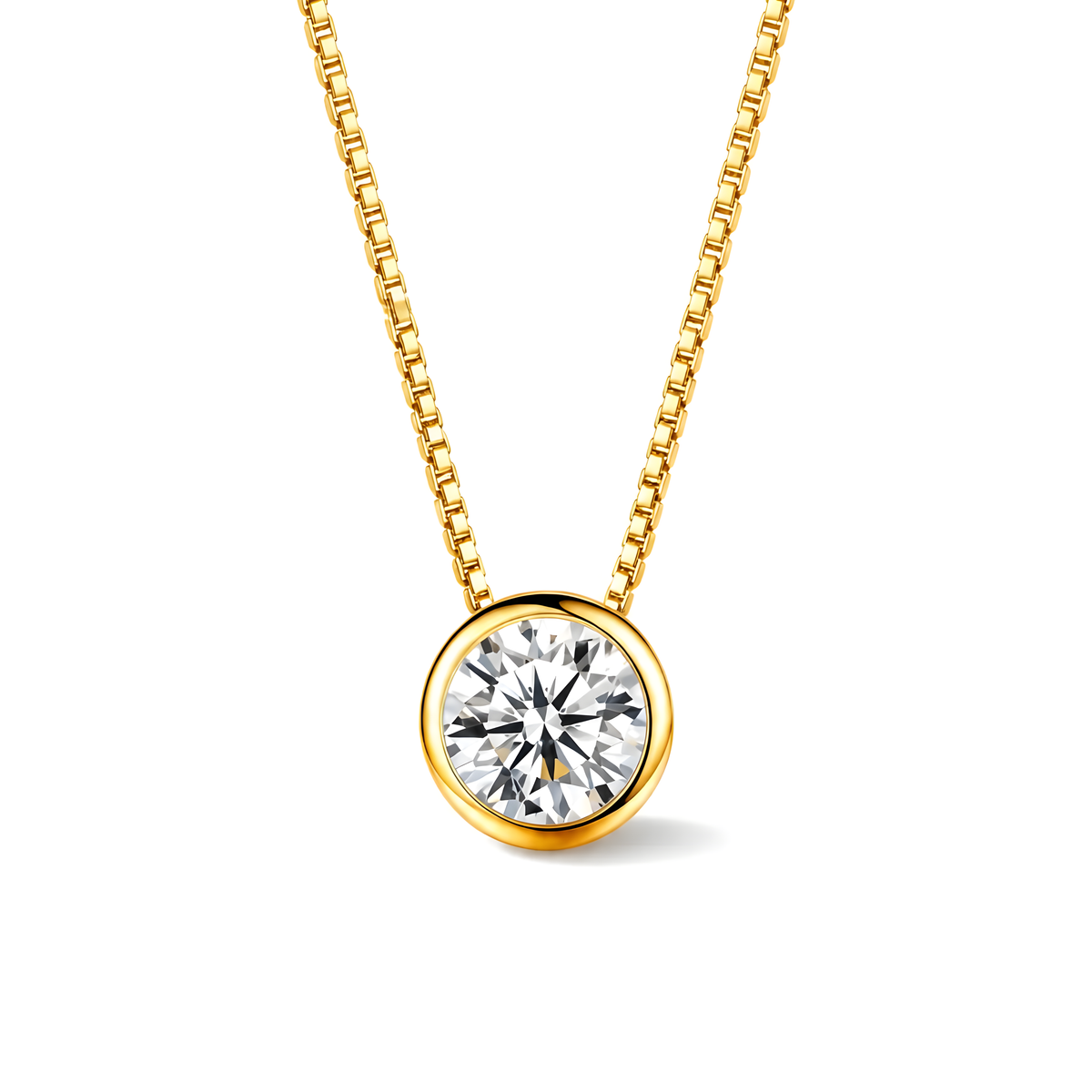 Gold Halo Pendant Necklace